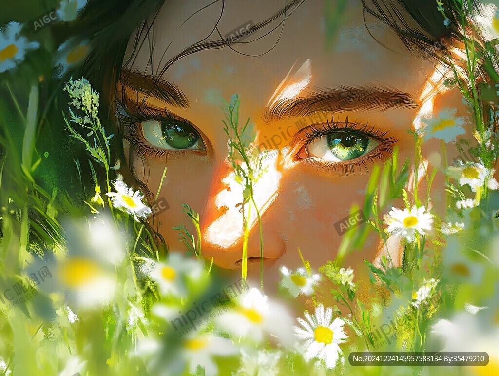 雛菊少女插畫(huà)