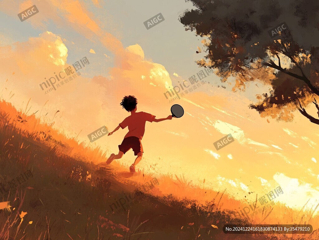 手繪追日的少年