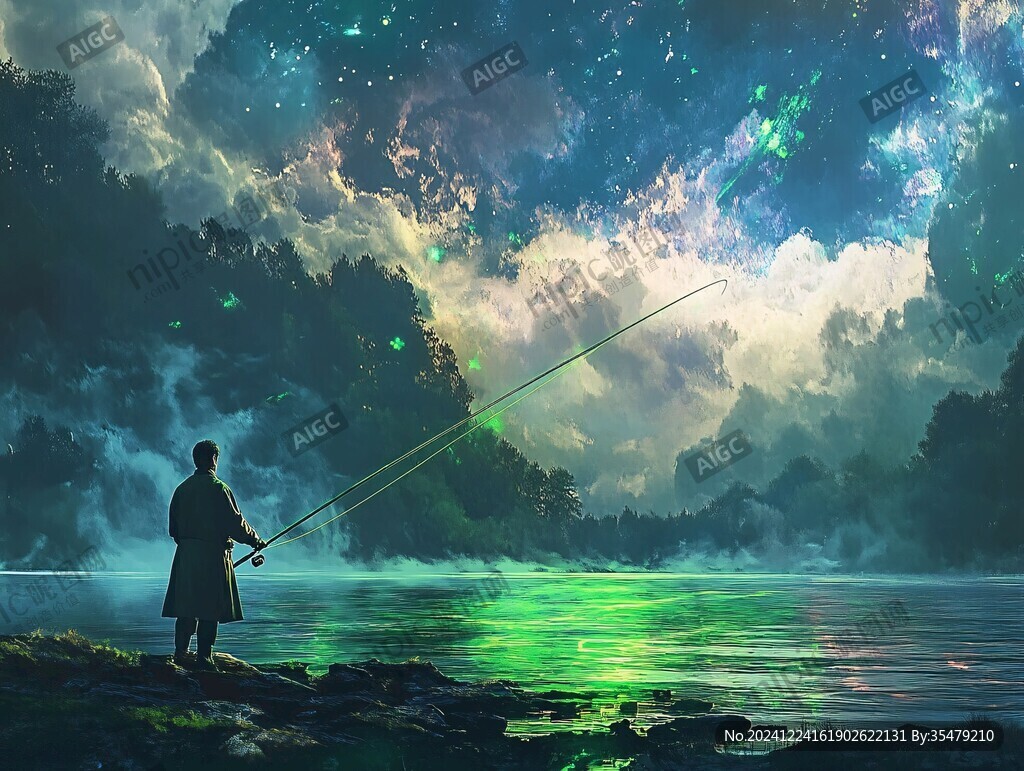 一個人釣魚
