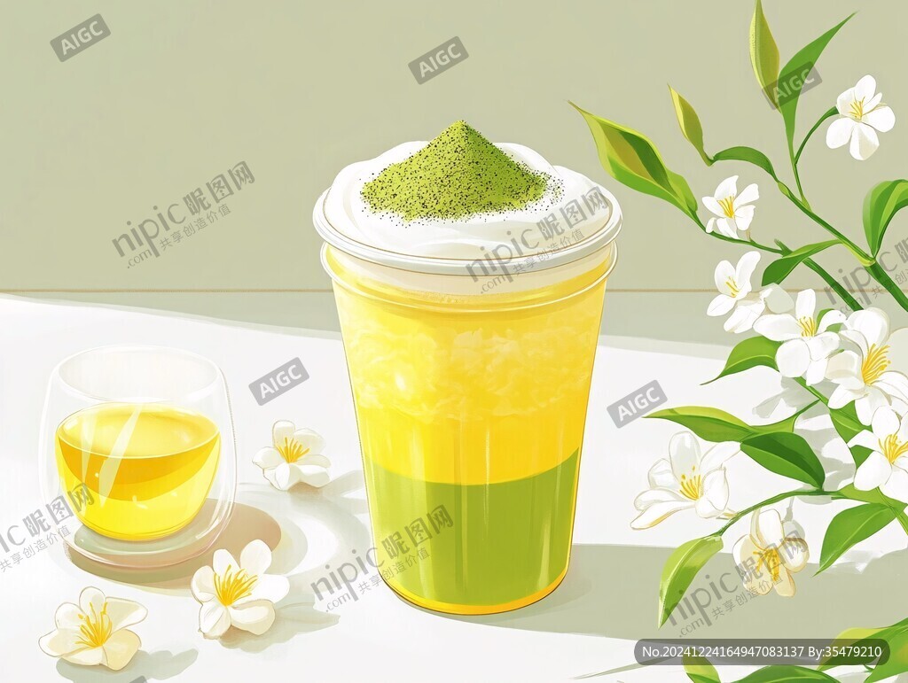 茶飲插畫