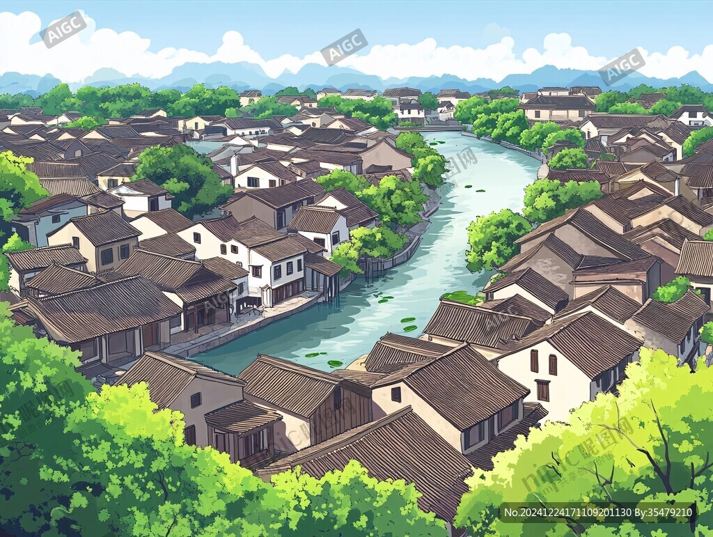 金陵小鎮(zhèn)插畫