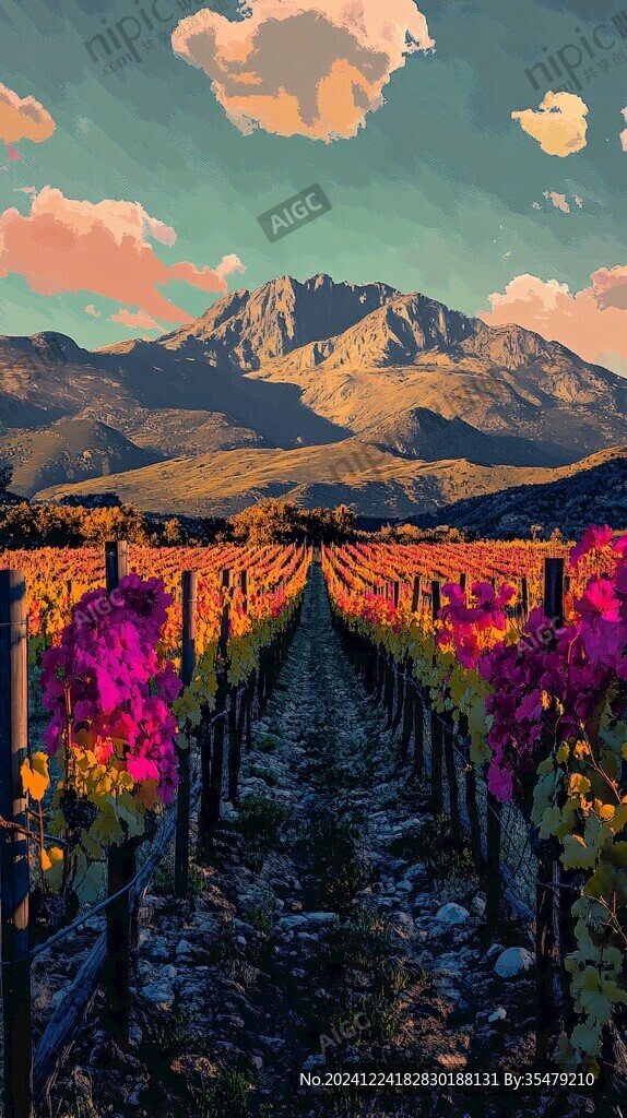 葡萄酒種植山水風光