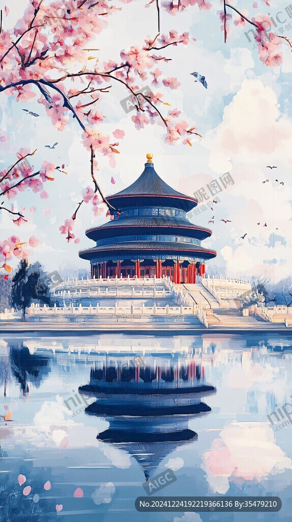 故宮風景插畫
