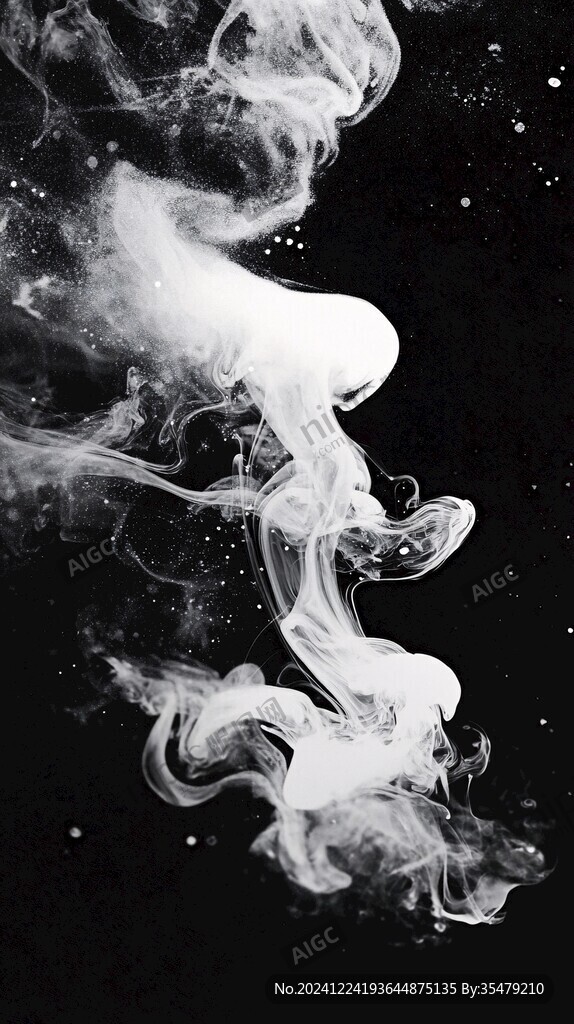 煙霧夢幻灰白黑紋理