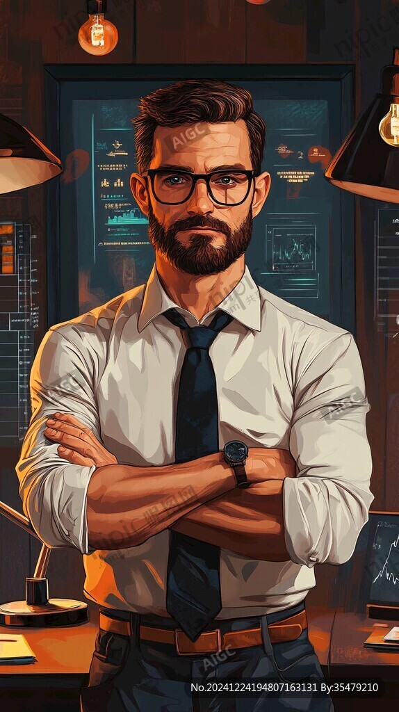 科技男插畫