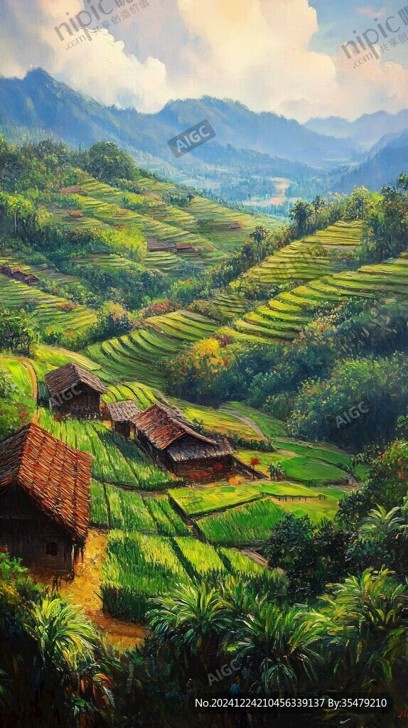 鄉(xiāng)村場景插畫