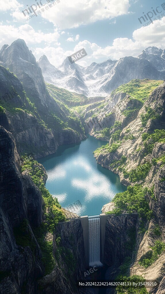 唯美風景山間流水