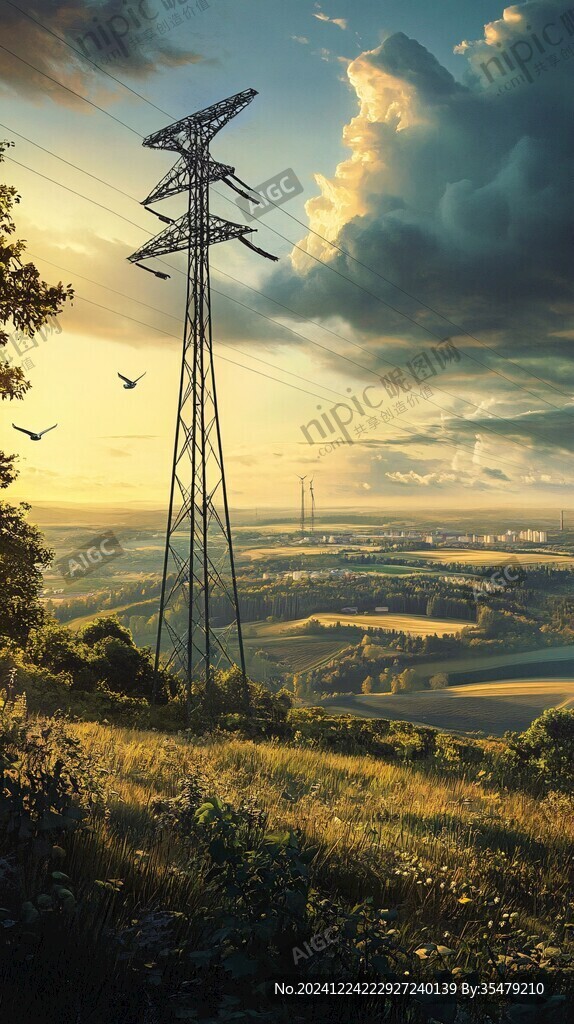 郊外戶外風(fēng)景美景電線