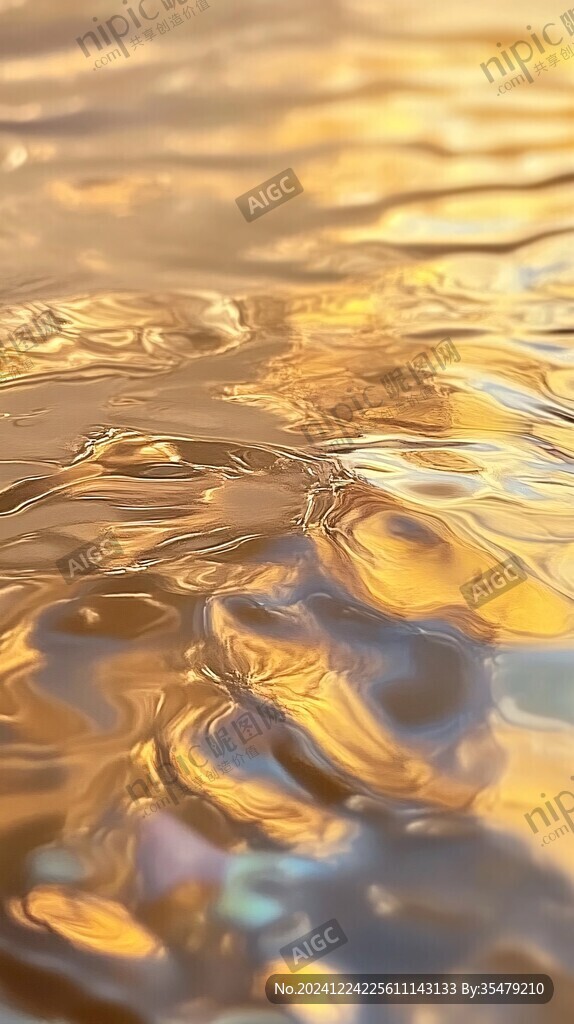 水面金色波光