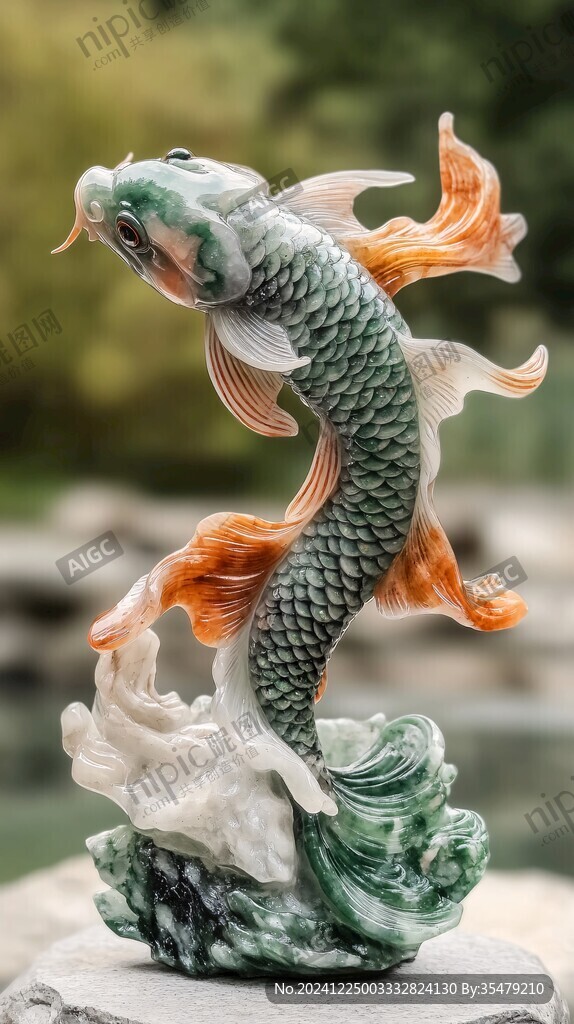 錦鯉魚雕像