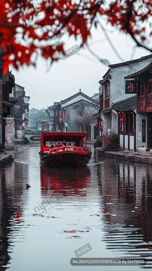 江南古鎮(zhèn)水上喜船
