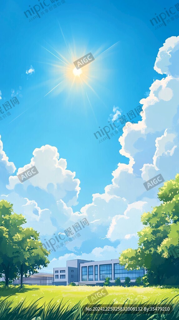 清爽校園背景
