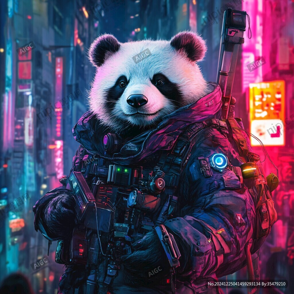 寫實熊貓插畫