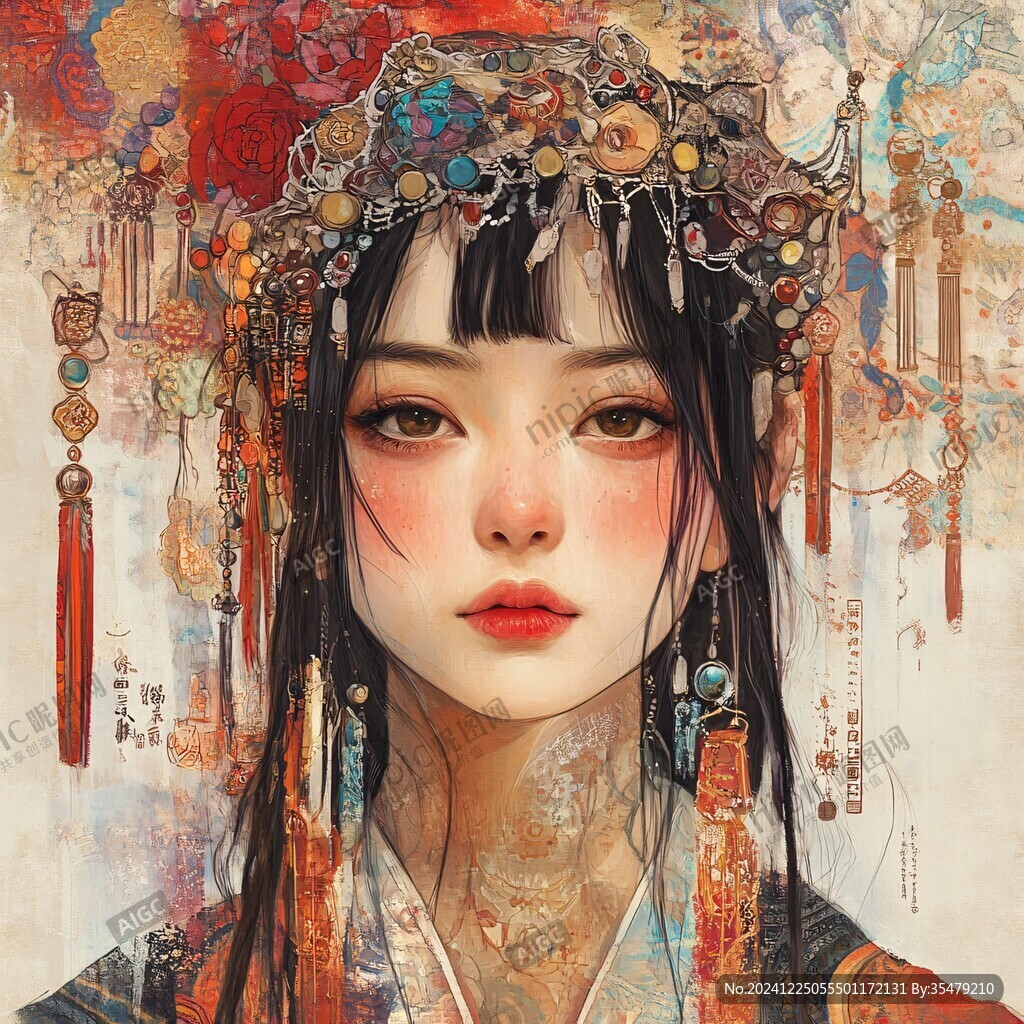 京劇女孩插畫