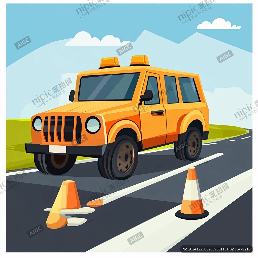 壓路車插畫
