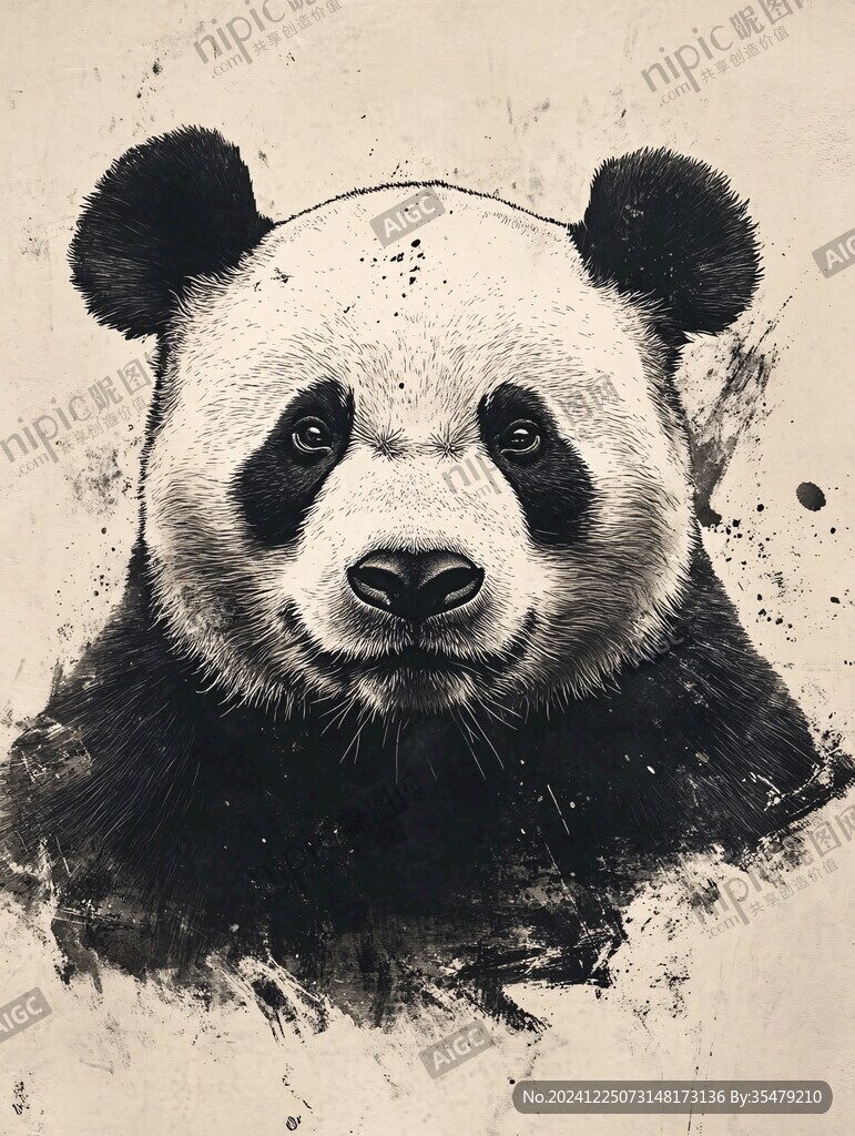 抽象畫大熊貓