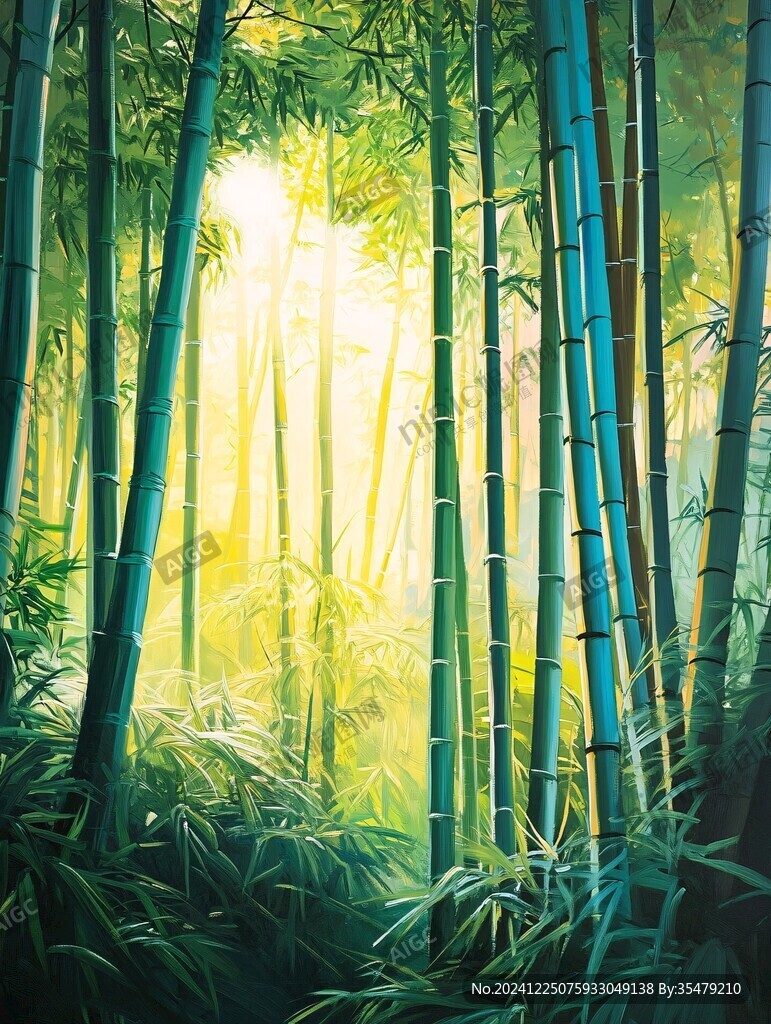 竹林背景插畫(huà)