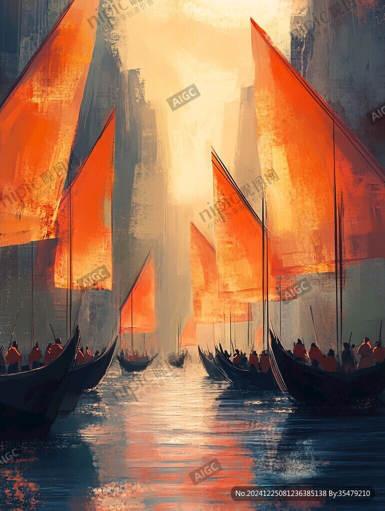 插畫城市夕陽(yáng)