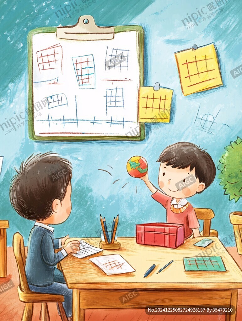 小學(xué)生課本插畫