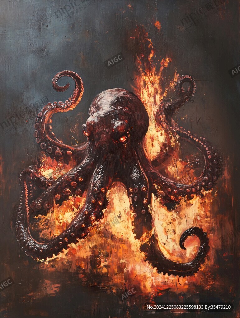 章魚立體畫