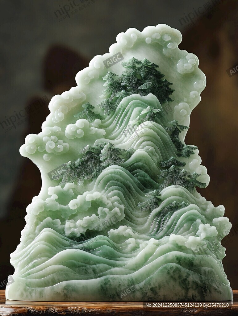 翡翠山水?dāng)[件