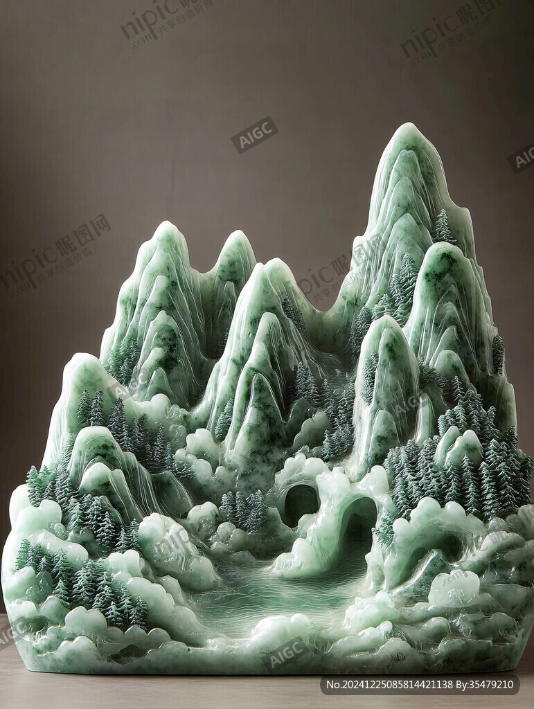翡翠山水?dāng)[件