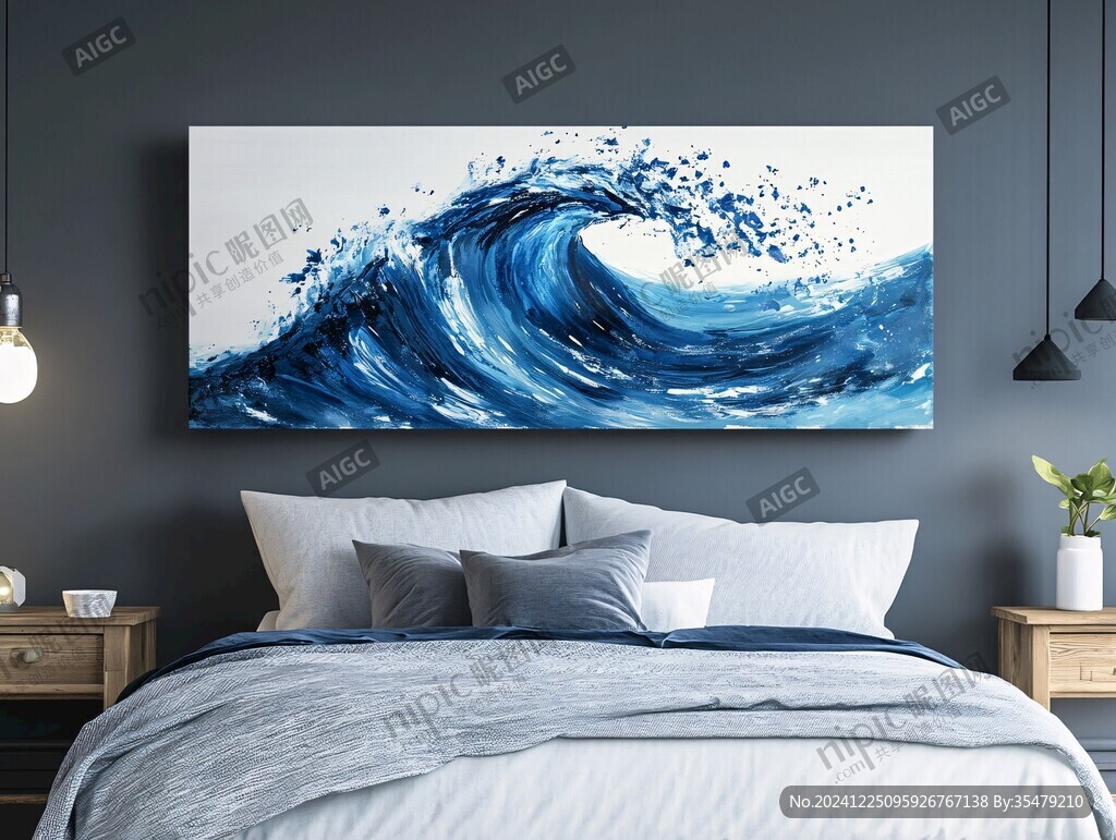 海浪壁畫掛畫