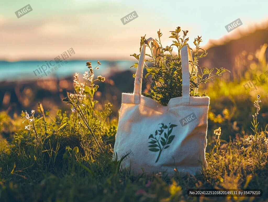 夕陽下的小白花