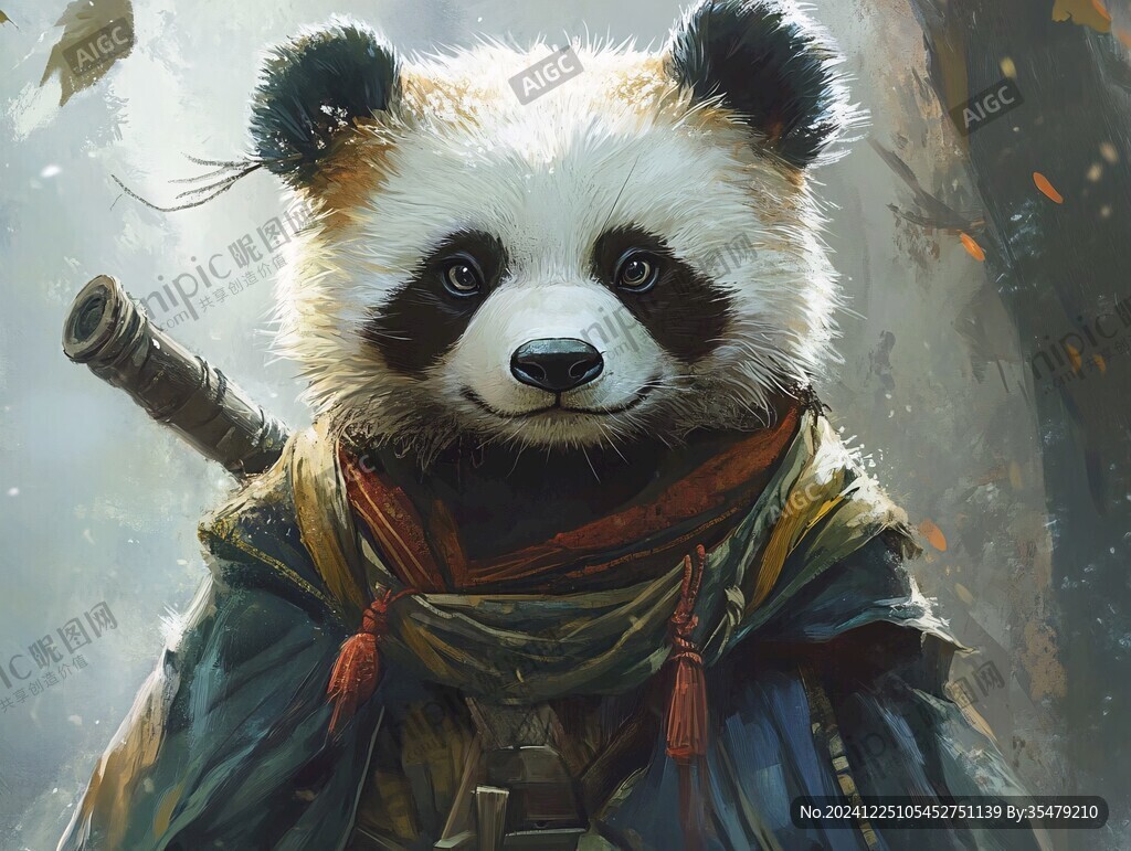 寫實(shí)熊貓插畫