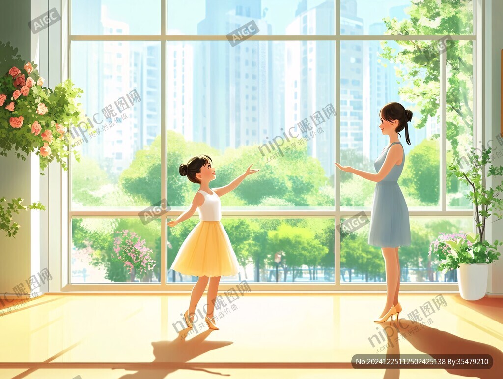 母女插畫(huà)
