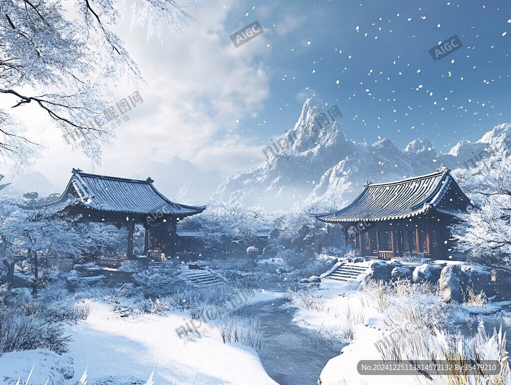 古風雪景