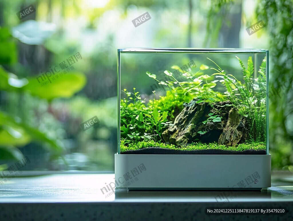 清澈草缸
