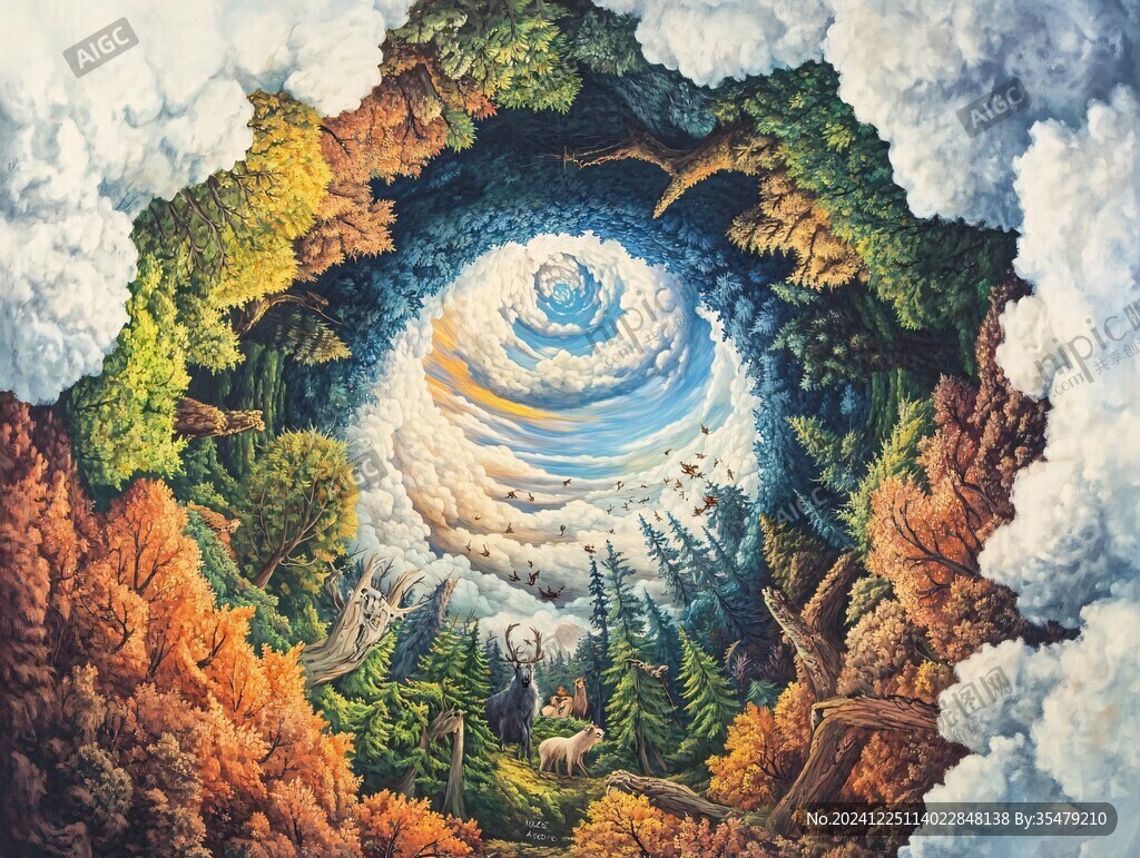 夢幻森林立體畫