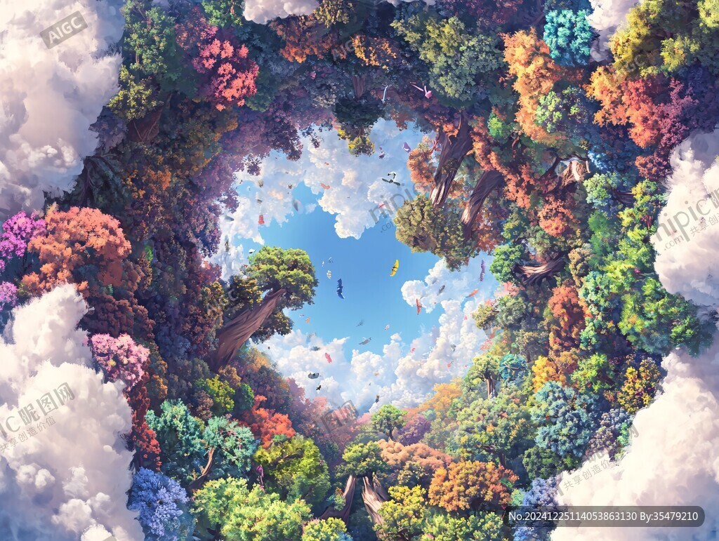 夢(mèng)幻森林立體畫
