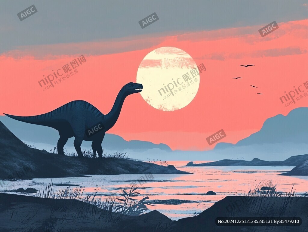 恐龍戶外插畫