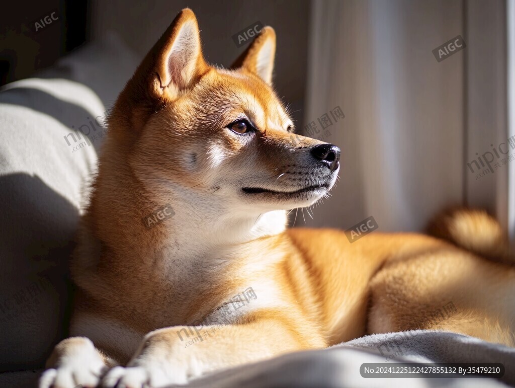 陽光下的柴犬