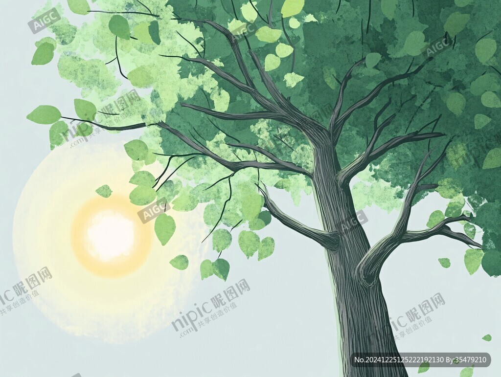 夏天大樹(shù)乘涼