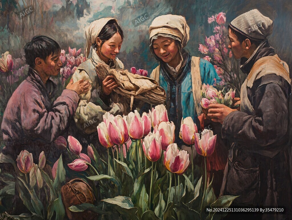 知青歲月油畫