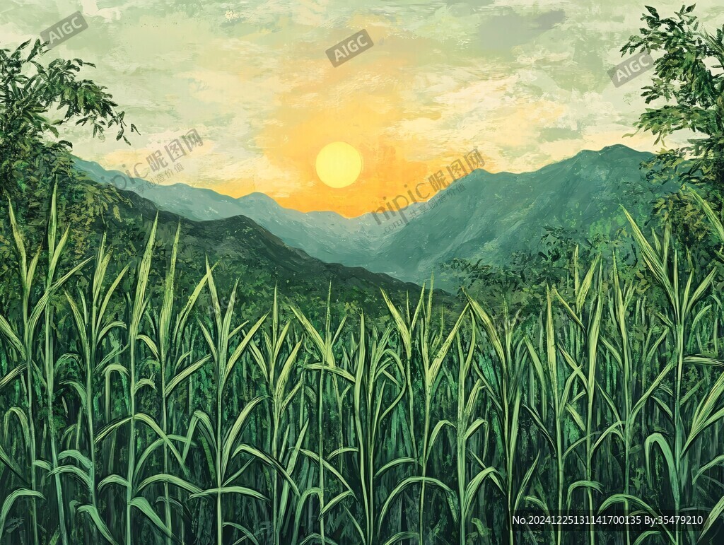 山野日落