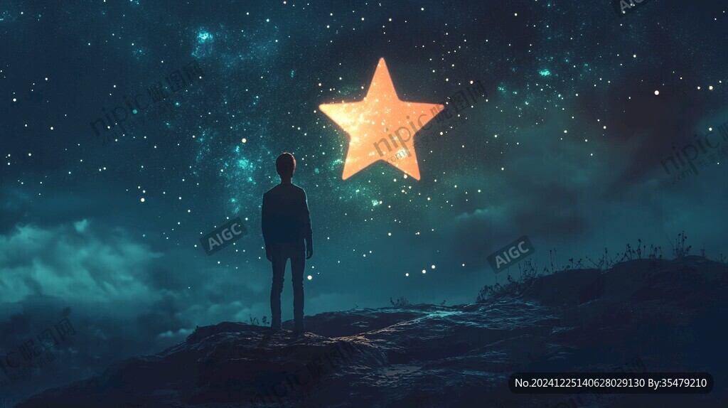 星辰大海男孩背影