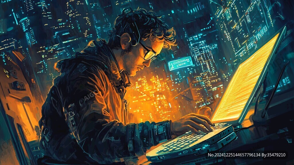 科技男插畫