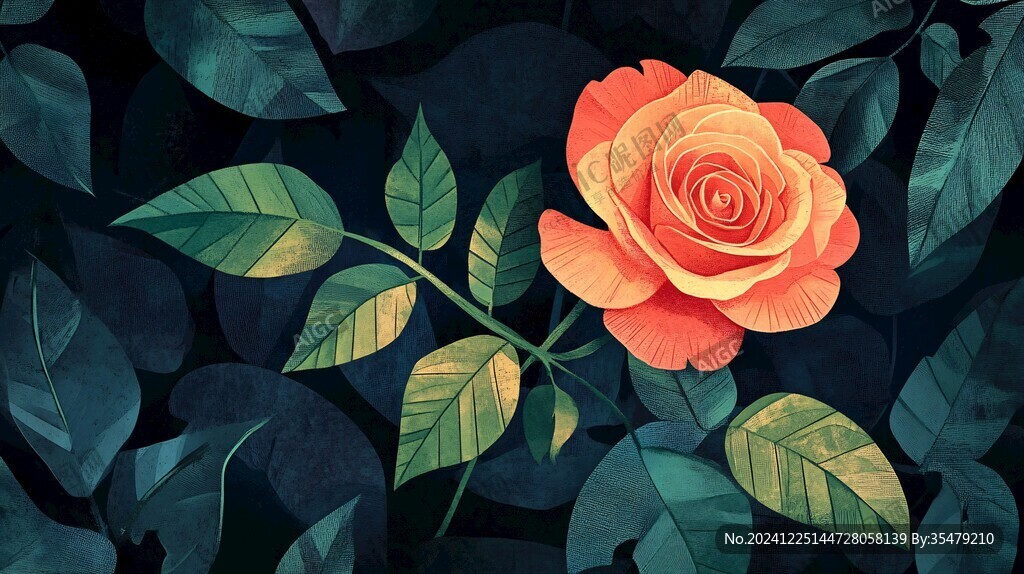 月季花插畫