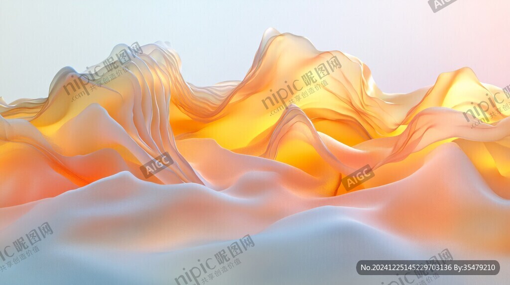 金色山脈3d立體山脈