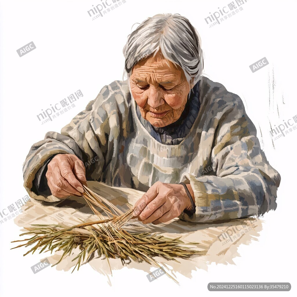 織毛衣插畫