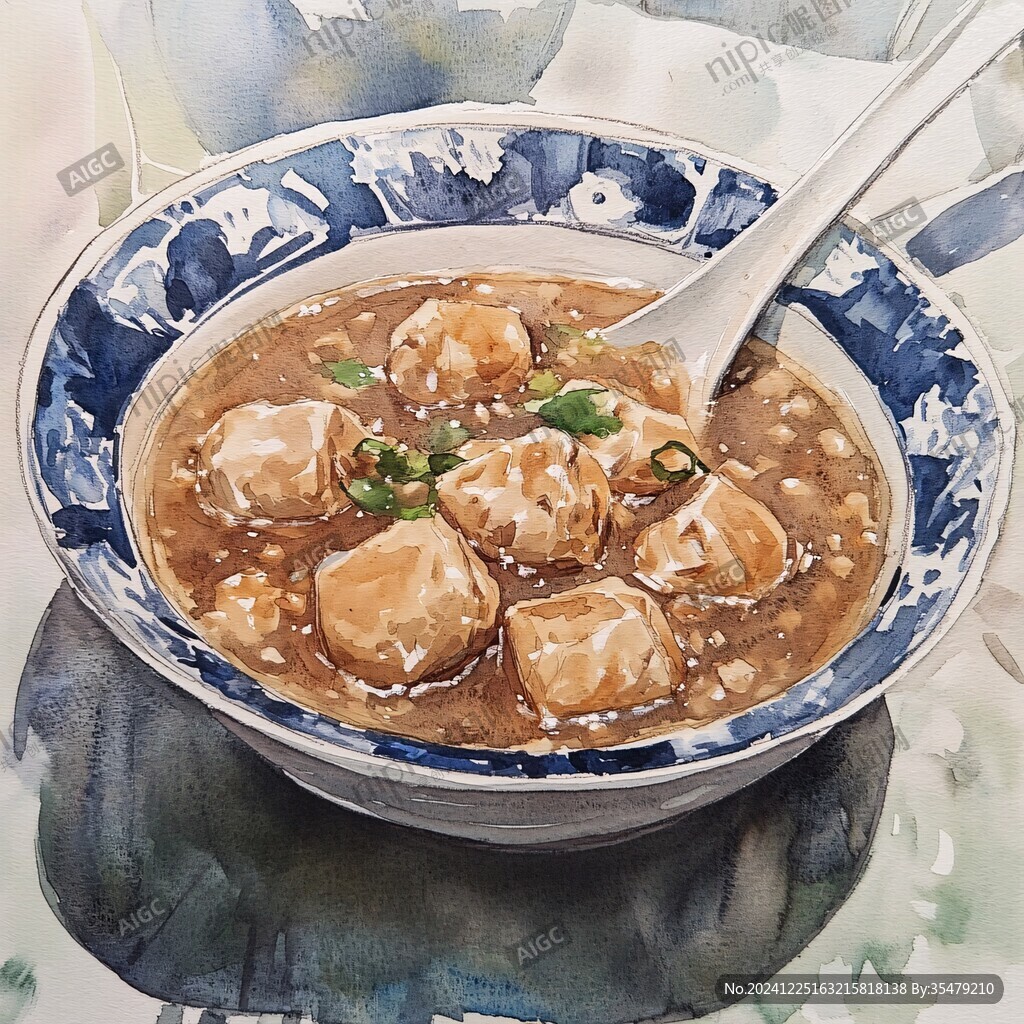 豆泡兒湯插畫