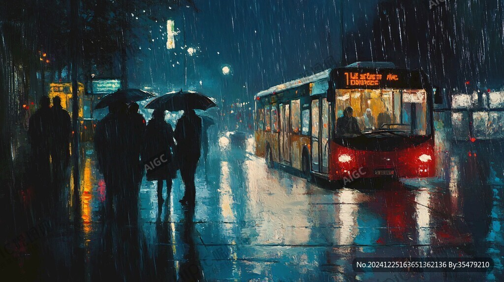 雨夜行人與車輛