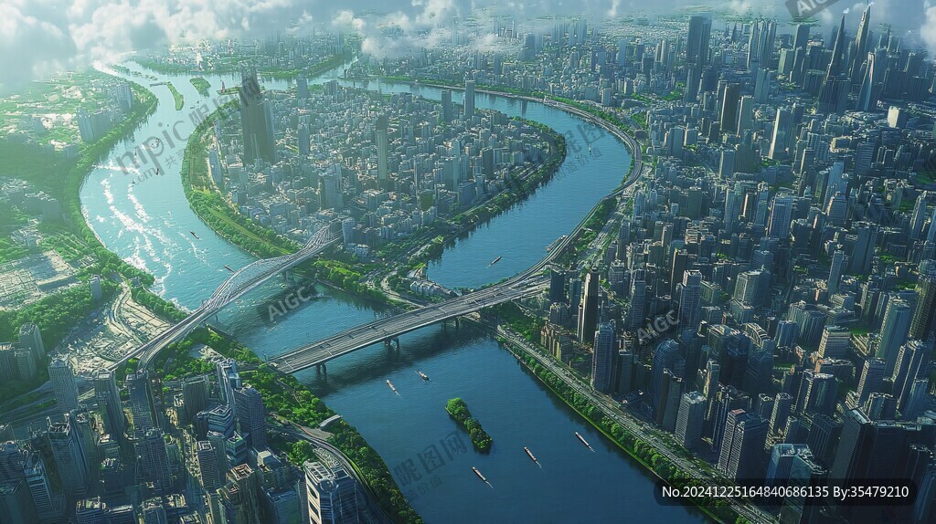 珠江上中游城市插畫