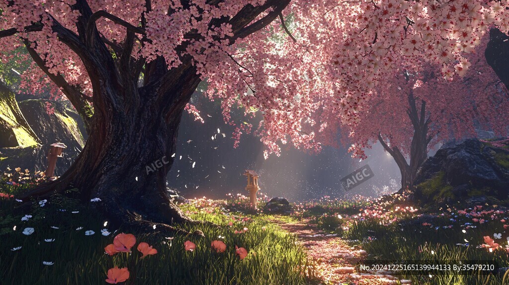 櫻花樹森林