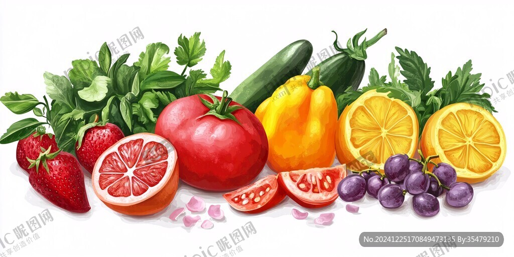 水果蔬菜插畫