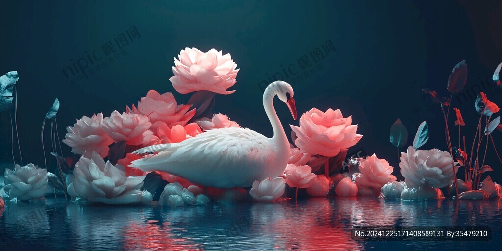 3d荷花背景